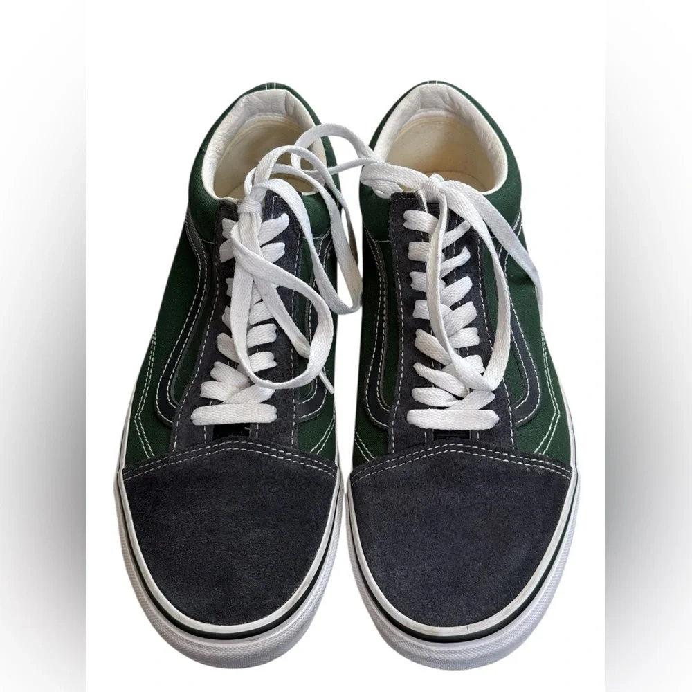 Vans Old Skool Green Gray Suede Canvas Sneakers US M9 W 10.5 - Picture 7 of 9